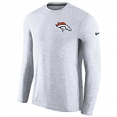 Men's Denver Broncos Nike White Coaches Long Sleeve Performance T-Shirt,baseball caps,new era cap wholesale,wholesale hats